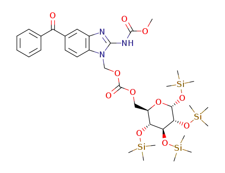 methyl (5-benzoyl-1-((((((2R,3R,4S,5R,6R)-3,4,5,6-tetrakis-((trimethylsilyl)oxy)tetrahydro-2H-pyran-2-yl)methoxy)-carbonyl)oxy)methyl)-1H-benzo[d]imidazol-2-yl)carbamate