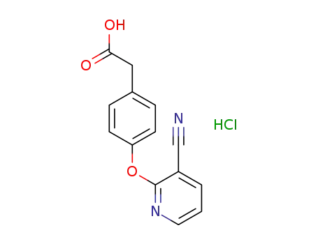 2-(4-((3-cyanopyridin-2-yl)oxy)phenyl)acetic acid hydrochloride