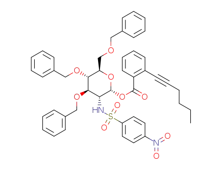 3,4,6-tri-O-benzyl-2-deoxy-2-(p-nitrobenzenesulfonylamino)-α-D-glucopyranosyl ortho-hexynylbenzoate