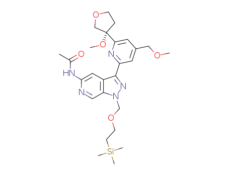 (R)-N-(3-(4-(methoxymethyl)-6-(3-methoxytetrahydrofuran-3-yl)pyridin-2-yl)-1-((2-(trimethylsilyl)ethoxy)methyl)-1H-pyrazolo[3,4-c]pyridin-5-yl)acetamide
