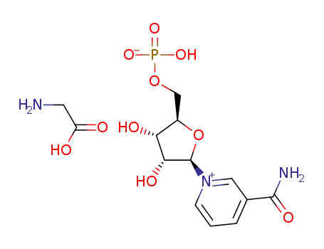 carboxymethanaminium ((2R,3S,4R,5R)-5-(3-carbamoylpyridin-1-ium-1-yl)-3,4-dihydroxytetrahydrofuran-2-yl)methvl phosphate