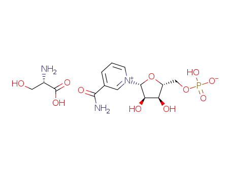 (S)-1-carboxy-2-hydroxyethan-1-aminium ((2R,3S,4R,5R)-5-(3-carbamoylpyridin-1-ium-1-yl)-3,4-dihydroxytetrahydrofuran-2-yl)methyl phosphate