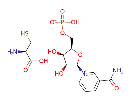 (R)-1-carboxy-2-mercaptoethan-1-aminium-((2R,3R,4S,5R)-5-(3-carbamoylpyridin-1-ium-1-yl)-3,4-dihydroxytetrahydrofuran-2-yl)methyl phosphate