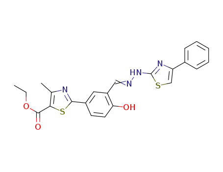 ethyl 2-(4-hydroxy-3-((2-(4-phenylthiazol-2-yl)hydrazono)methyl)phenyl)-4-methylthiazole-5-carboxylate