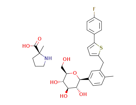 (2S,3R,4R,5S,6R)-2-[3-[[5-(4-fluorophenyl)thiophen-2-yl]methyl]-4-methylphenyl]-6-(hydroxymethyl)oxane-3,4,5-triol alpha-methyl-L-proline