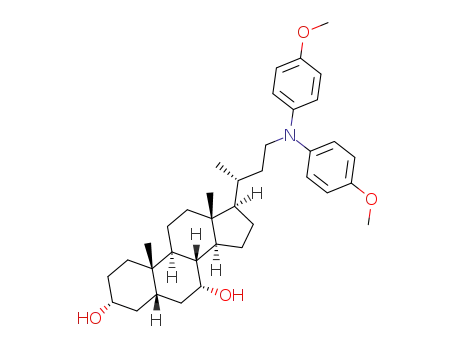 (3R,5S,7R,8R,9S,10S,13R,14S,17R)-17-((R)-4-(bis(4-methoxyphenyl)amino)butan-2-yl)-10,13-dimethylhexadecahydro-1H-cyclopenta[a]phenanthrene-3,7-diol