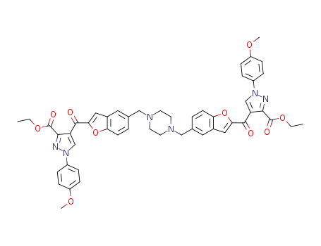 1,4-bis[((2-(3-(ethoxycarbonyl)-1-(4-methoxyphenyl)-1H-pyrazole-4-yl)carbonyl)benzofuran-5-yl)methyl]piperazine