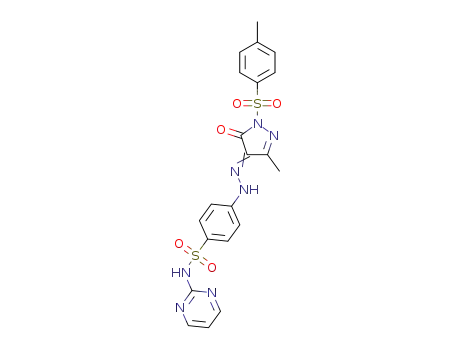 4-(2-(3-methyl-5-oxo-1-tosyl-1H-pyrazol-4(5H)- ylidene)hydrazinyl)-N-(pyrimidin-2-yl)benzenesulfonamide
