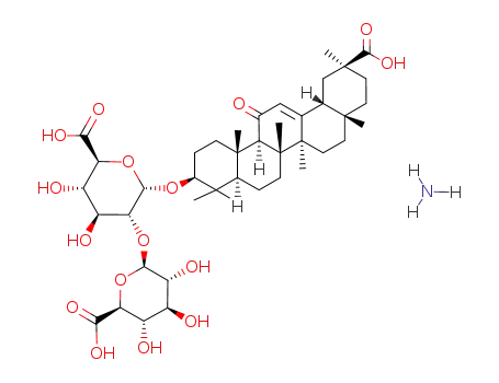 Molecular Structure of 53956-04-0 (a-D-Glucopyranosiduronic acid, (3b,20b)-20-carboxy-11-oxo-30-norolean-12-en-3-yl 2-O-b-D-glucopyranuronosyl-, ammoniumsalt (1:1))
