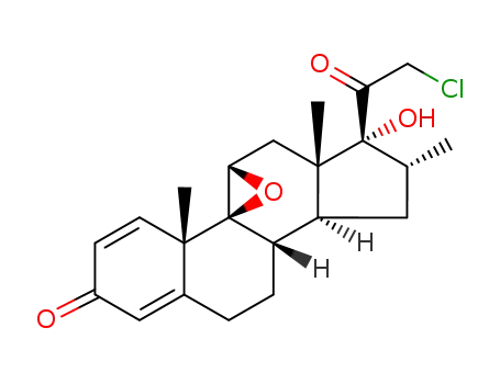 Molecular Structure of 83881-08-7 (21-CHLORO-9-BETA,11-BETA-EPOXY-17-HYDROXY-16-ALPHA-METHYLPREGNA-1,4-DIENE-3,20-DIONE)