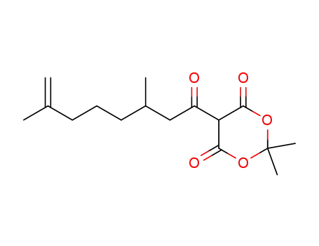 Molecular Structure of 88373-62-0 (1,3-Dioxane-4,6-dione, 5-(3,7-dimethyl-1-oxo-7-octenyl)-2,2-dimethyl-)