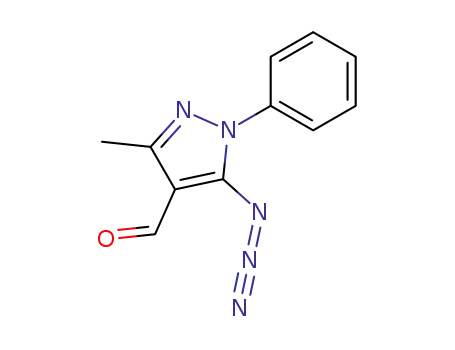 Molecular Structure of 114362-54-8 (1H-Pyrazole-4-carboxaldehyde, 5-azido-3-methyl-1-phenyl-)