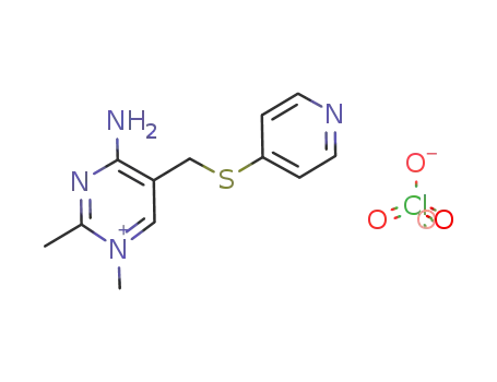 4-Amino-1,2-dimethyl-5-(pyridin-4-ylsulfanylmethyl)-pyrimidin-1-ium; perchlorate