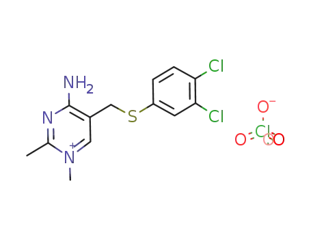 4-Amino-5-(3,4-dichloro-phenylsulfanylmethyl)-1,2-dimethyl-pyrimidin-1-ium; perchlorate