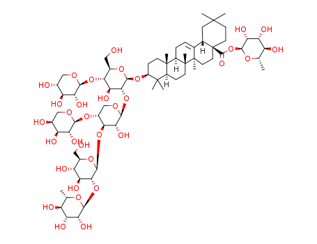 Olean-12-en-28-oicacid, 3-[(O-a-L-arabinopyranosyl-(1®4)-O-[O-6-deoxy-a-L-mannopyranosyl-(1®2)-b-D-glucopyranosyl-(1®3)]-O-b-D-xylopyranosyl-(1®2)-O-[b-D-xylopyranosyl-(1®4)]-b-D-g