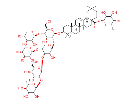 Olean-12-en-28-oicacid, 3-[(O-a-L-arabinopyranosyl-(1&reg;4)-O-[O-6-deoxy-a-L-mannopyranosyl-(1&reg;2)-b-D-glucopyranosyl-(1&reg;3)]-O-b-D-xylopyranosyl-(1&reg;2)-O-[b-D-xylopyranosyl-(1&reg;4)]-b-D-g