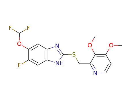 Molecular Structure of 138786-84-2 (1H-Benzimidazole,
5-(difluoromethoxy)-2-[[(3,4-dimethoxy-2-pyridinyl)methyl]thio]-6-fluoro-)