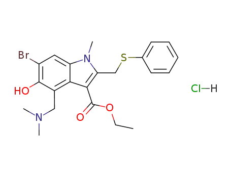 ethyl 6-bromo-4-[(dimethylamino)methyl]-5-hydroxy-1-methyl-2-(phenylsulfanylmethyl)indole-3-carboxylate,hydrochloride