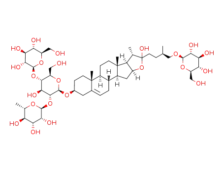 26-(O-β-D-glucopyranosyl)-3-β-[4-O-(β-D-glucopyranosyl)-2-O-(α-L-rhamnopyranosyl)-β-D-glucopyranosyloxy]-22,26-dihydroxyfurost-5-ene