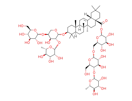 Olean-12-en-28-oicacid, 3-[(O-6-deoxy-a-L-mannopyranosyl-(1&reg;2)-O-[b-D-glucopyranosyl-(1&reg;4)]-a-L-arabinopyranosyl)oxy]-, O-6-deoxy-a-L-mannopyranosyl-(1&reg;4)-O-b-D-glucopyranosyl-(1&reg;6)-b-