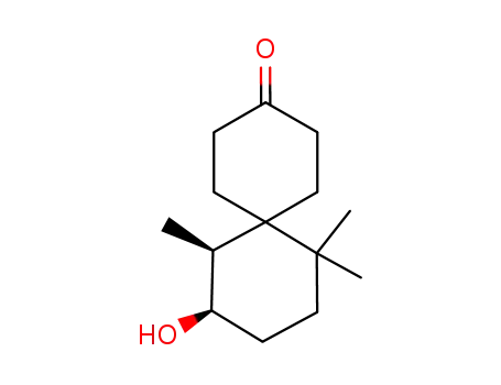 Molecular Structure of 70556-68-2 (Spiro[5.5]undecan-3-one, 10-hydroxy-7,7,11-trimethyl-, cis-)