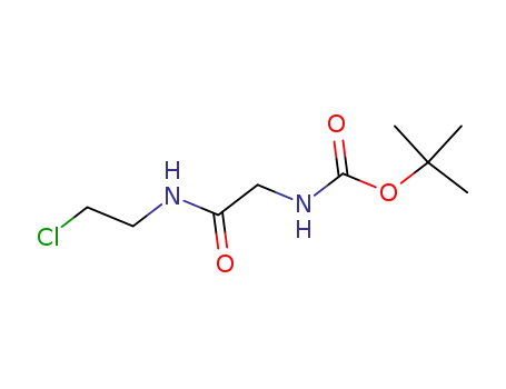 Molecular Structure of 116394-15-1 (Carbamic acid, [2-[(2-chloroethyl)amino]-2-oxoethyl]-, 1,1-dimethylethyl
ester)