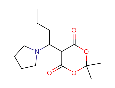 Molecular Structure of 93498-08-9 (1,3-Dioxane-4,6-dione, 2,2-dimethyl-5-[1-(1-pyrrolidinyl)butyl]-)