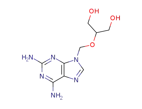 9-<<2-hydroxy-1-(hydroxymethyl)ethoxy>methyl>-2,6-diamino-purine