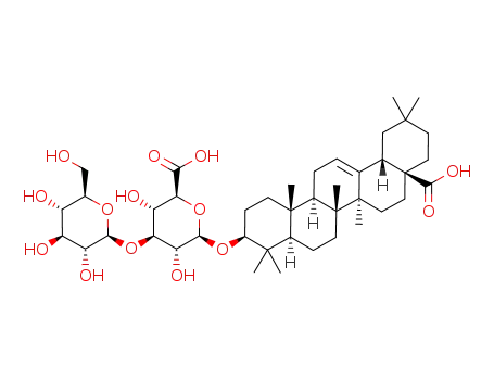 Molecular Structure of 25406-56-8 ([(3β)-17-Carboxy-28-norolean-12-en-3-yl]3-O-β-D-glucopyranosyl-β-D-glucopyranosiduronic acid)