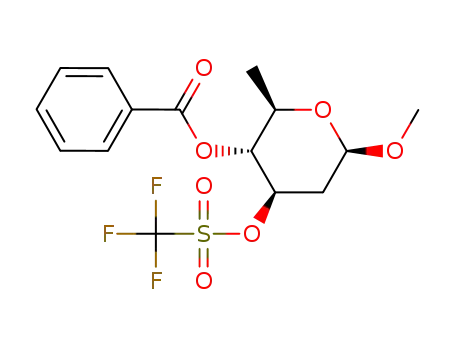 Benzoic acid (2R,3R,4R,6R)-6-methoxy-2-methyl-4-trifluoromethanesulfonyloxy-tetrahydro-pyran-3-yl ester