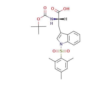 Molecular Structure of 92916-47-7 (L-Tryptophan,
N-[(1,1-dimethylethoxy)carbonyl]-1-[(2,4,6-trimethylphenyl)sulfonyl]-)