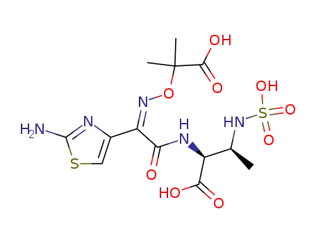(2S,3S)-2-{2-(2-Amino-thiazol-4-yl)-2-[(Z)-1-carboxy-1-methyl-ethoxyimino]-acetylamino}-3-sulfoamino-butyric acid