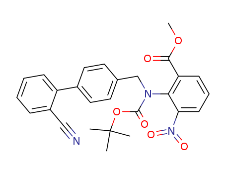 Benzoic acid, 2-[[(2'-cyano[1,1'-biphenyl]-4-yl)methyl][(1,1-dimethylethoxy)carbonyl]am ino]-3-nitro-, methyl ester