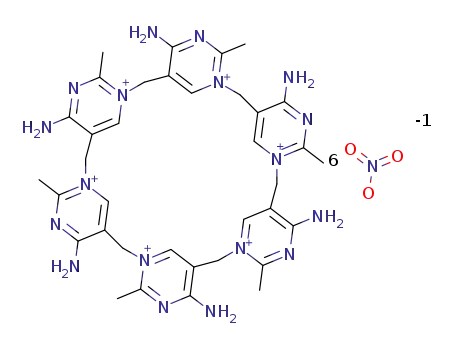 <5,12,19,26,33,40-hexaamino-3,10,17,24,31,38-hexamethyl<1.6>(1,5)pyrimidiniophane> hexanitrate