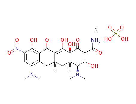 <4S-(4α,12aα)>-4,7-bis(dimethylamino)-1,4,4a,5,5a,6,11,12a-octahydro-3,10,12,12a-tetrahydroxy-9-nitro-1,11-dioxo-2-naphthacenecarboxamide disulfate