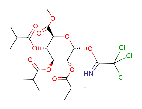 Molecular Structure of 150607-96-8 (Methyl 2,3,4-Tri-O-isobutyryl-1-O-trichloroacetimidoyl-a-D-glucopyranuronate)