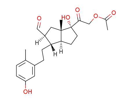 Acetic acid 2-{(1R,3aS,4S,5S,6aS)-5-formyl-1-hydroxy-4-[2-(5-hydroxy-2-methyl-phenyl)-ethyl]-6a-methyl-octahydro-pentalen-1-yl}-2-oxo-ethyl ester