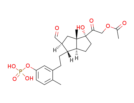 Acetic acid 2-{(1R,3aS,4S,5S,6aS)-5-formyl-1-hydroxy-6a-methyl-4-[2-(2-methyl-5-phosphonooxy-phenyl)-ethyl]-octahydro-pentalen-1-yl}-2-oxo-ethyl ester