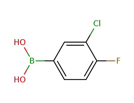 Molecular Structure of 144432-85-9 (3-Chloro-4-fluorophenylboronic acid)