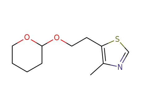 Molecular Structure of 166405-64-7 (Thiazole, 4-methyl-5-[2-[(tetrahydro-2H-pyran-2-yl)oxy]ethyl]-)
