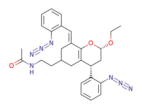 N-(2-{(2S,4R)-4-(2-Azido-phenyl)-8-[1-(2-azido-phenyl)-meth-(E)-ylidene]-2-ethoxy-3,4,5,6,7,8-hexahydro-2H-chromen-6-yl}-ethyl)-acetamide