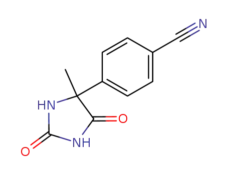 Molecular Structure of 169808-00-8 (4-(4-methyl-2,5-dioxoimidazolidin-4-yl)benzonitrile)
