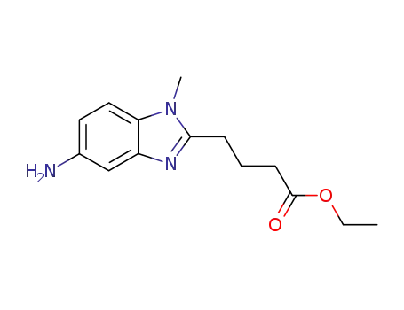 Molecular Structure of 3543-73-5 (1-Methyl-5-amino-1H-benzimidazole-2-butanoic acid ethyl ester)