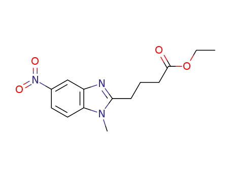 Molecular Structure of 3543-72-4 (ethyl 4-(1-methyl-5-nitro-1H-benzo[d]imidazol-2-yl)butanoate)