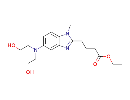 Molecular Structure of 3543-74-6 (5-[Bis(2-hydroxyethyl)amino]-1-methyl-1H-benzimidazole-2-butanoic acid ethyl ester)