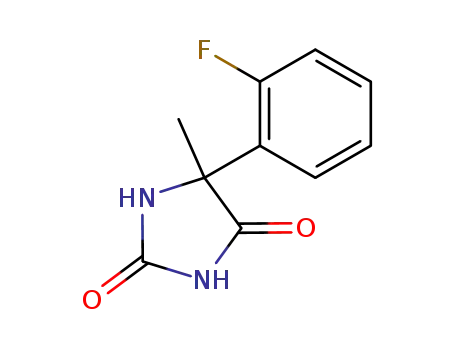 Molecular Structure of 7248-25-1 (5-(2-fluorophenyl)-5-methylimidazolidine-2,4-dione)