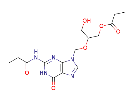 propionic acid 3-hydroxy-2-(6-oxo-2-propionylamino-1,6-dihydro-purin-9-ylmethoxy)-propyl ester