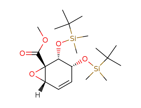Molecular Structure of 367954-37-8 (7-Oxabicyclo[4.1.0]hept-4-ene-1-carboxylic acid,
2,3-bis[[(1,1-dimethylethyl)dimethylsilyl]oxy]-, methyl ester,
(1S,2R,3R,6S)-)