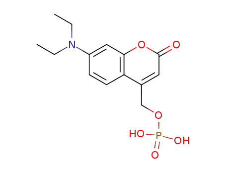 Molecular Structure of 402789-43-9 (2H-1-Benzopyran-2-one, 7-(diethylamino)-4-[(phosphonooxy)methyl]-)