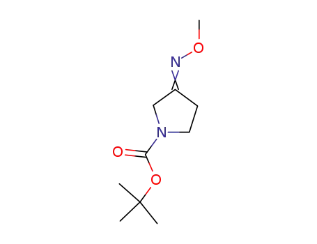 Molecular Structure of 654638-70-7 (1-Pyrrolidinecarboxylic acid, 3-(methoxyimino)-, 1,1-dimethylethyl ester)